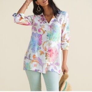 Soft Surroundings Escambia gauze tunic top